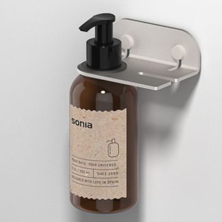 QUICK Dosificador y colgador Aluminio Cepillado